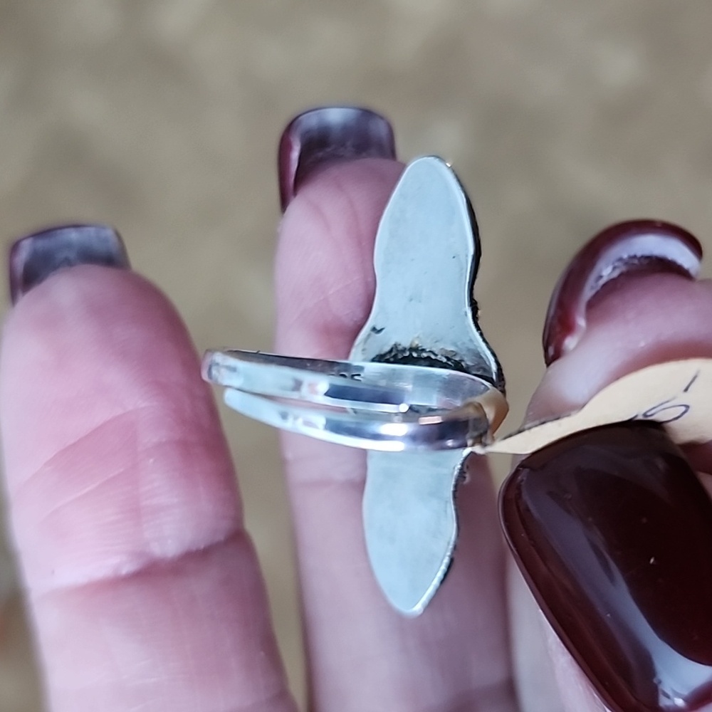 Turquoise and sterling silver ring - Picture 2 of 3